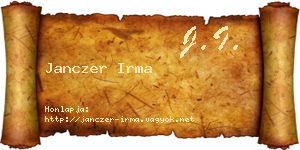 Janczer Irma névjegykártya