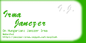 irma janczer business card